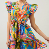 FLORAL RUFFLE MINI DRESS
