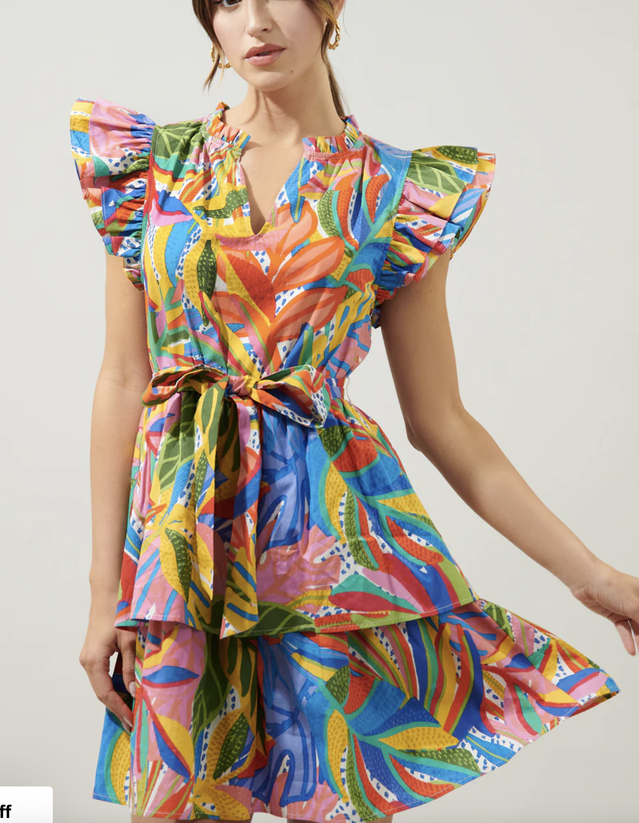 FLORAL RUFFLE MINI DRESS