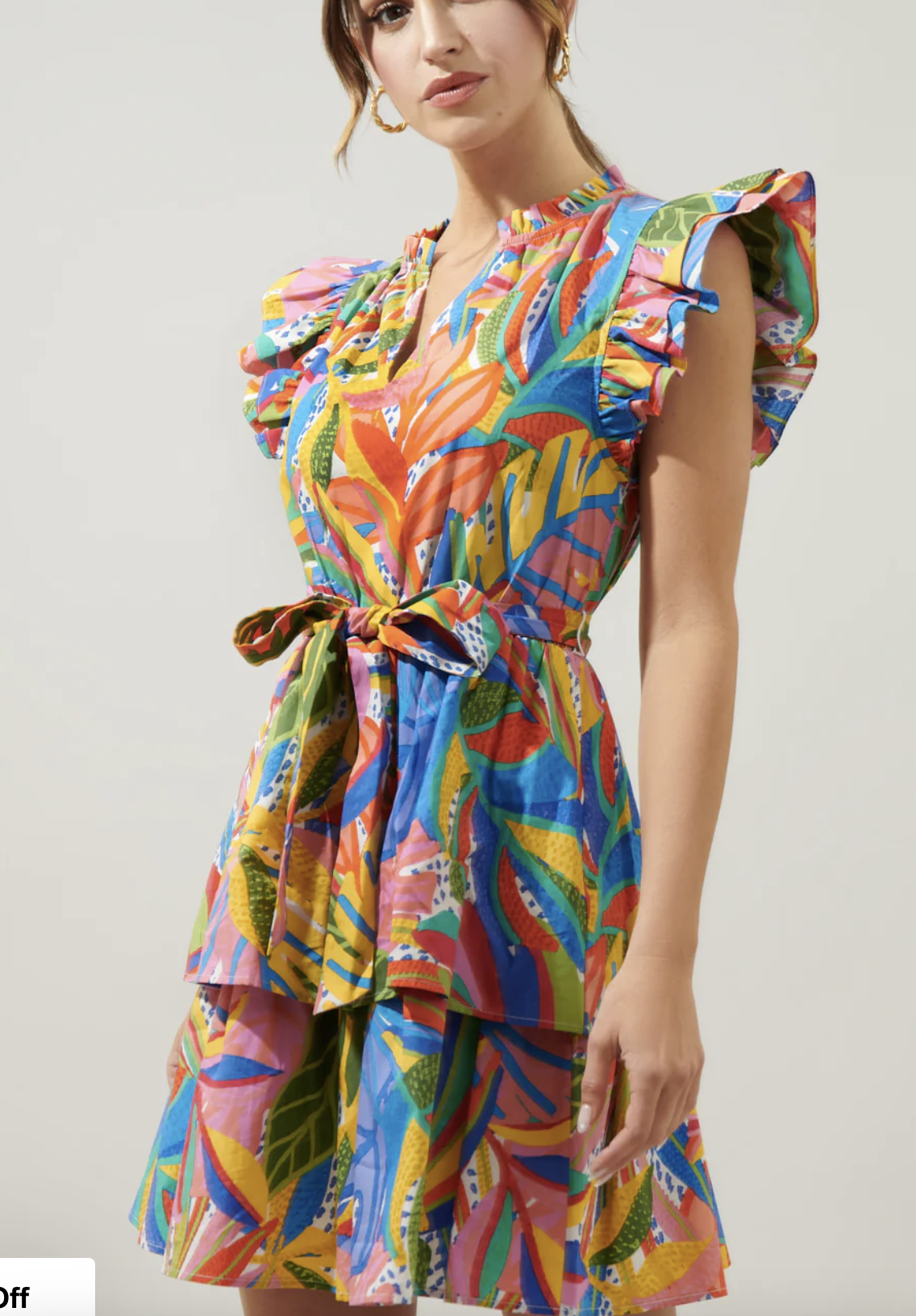 FLORAL RUFFLE MINI DRESS