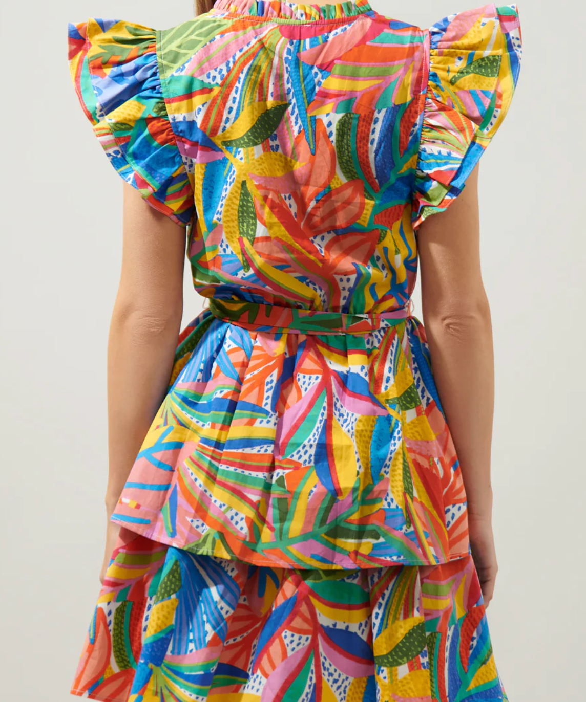 FLORAL RUFFLE MINI DRESS