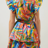 FLORAL RUFFLE MINI DRESS