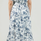 BLUE TOILE POPLIN MAXI DRESS
