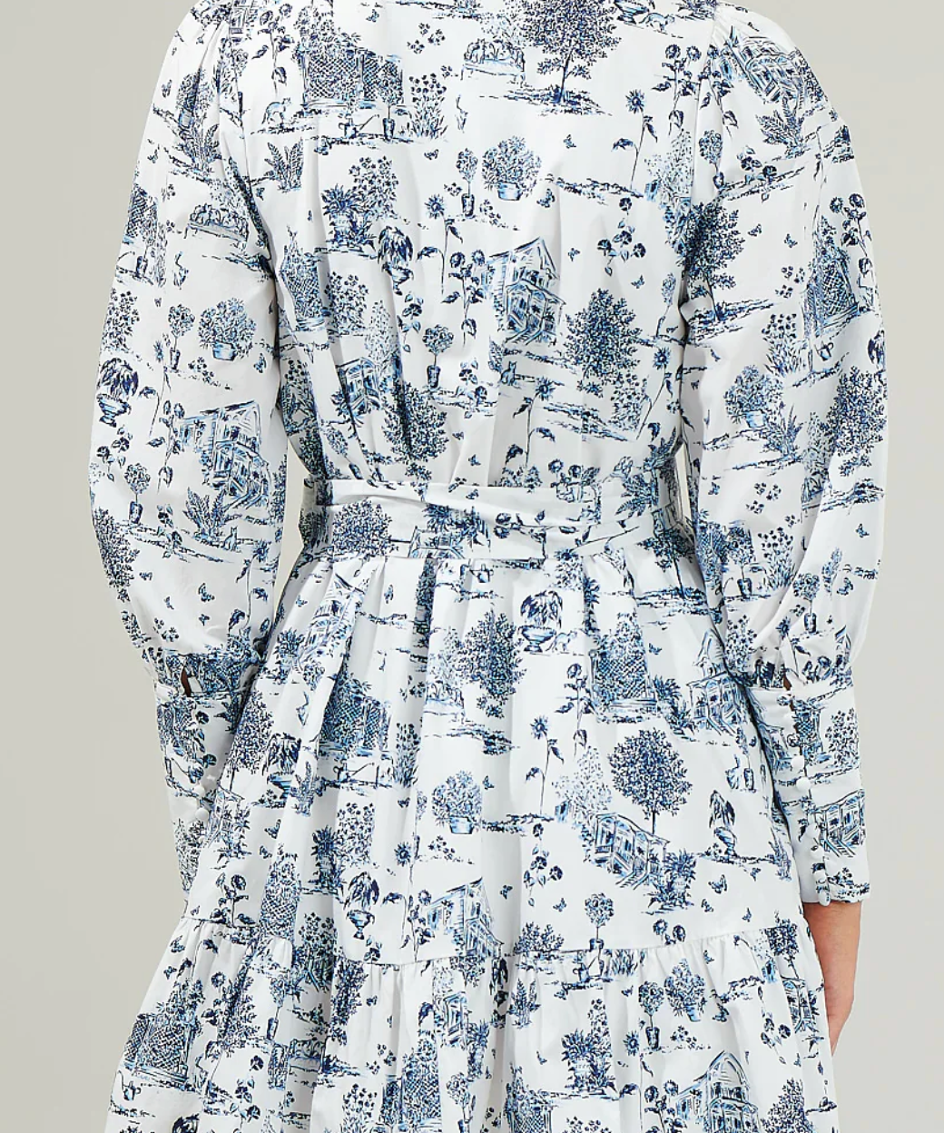 TOILE PINTUCK LSLV MINI DRESS