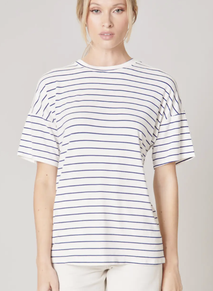 STRIPED EVERYDAY SSLV KNIT TEE