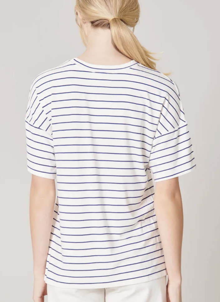 STRIPED EVERYDAY SSLV KNIT TEE