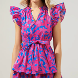 HOT PINK AND COBALT TIERED MINI