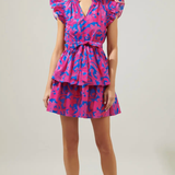 HOT PINK AND COBALT TIERED MINI