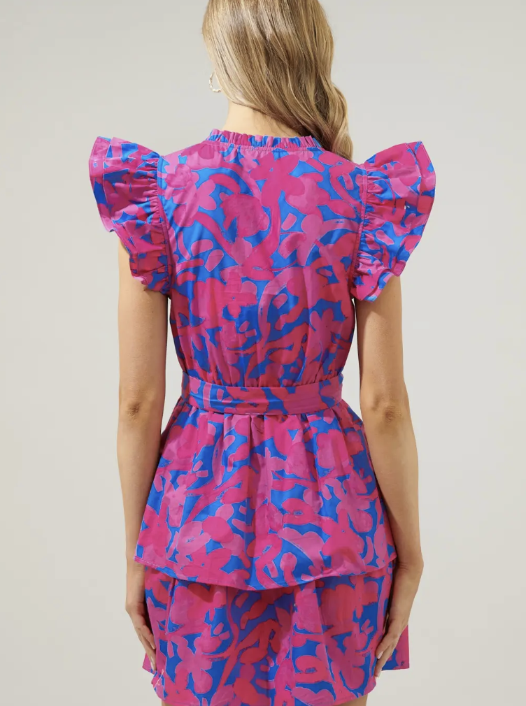 HOT PINK AND COBALT TIERED MINI