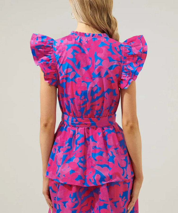 HOT PINK AND COBALT TIERED MINI