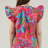 VNECK RUFFLE CAP SLEEVE BLOUSE (last one)