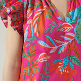 VNECK RUFFLE CAP SLEEVE BLOUSE (last one)