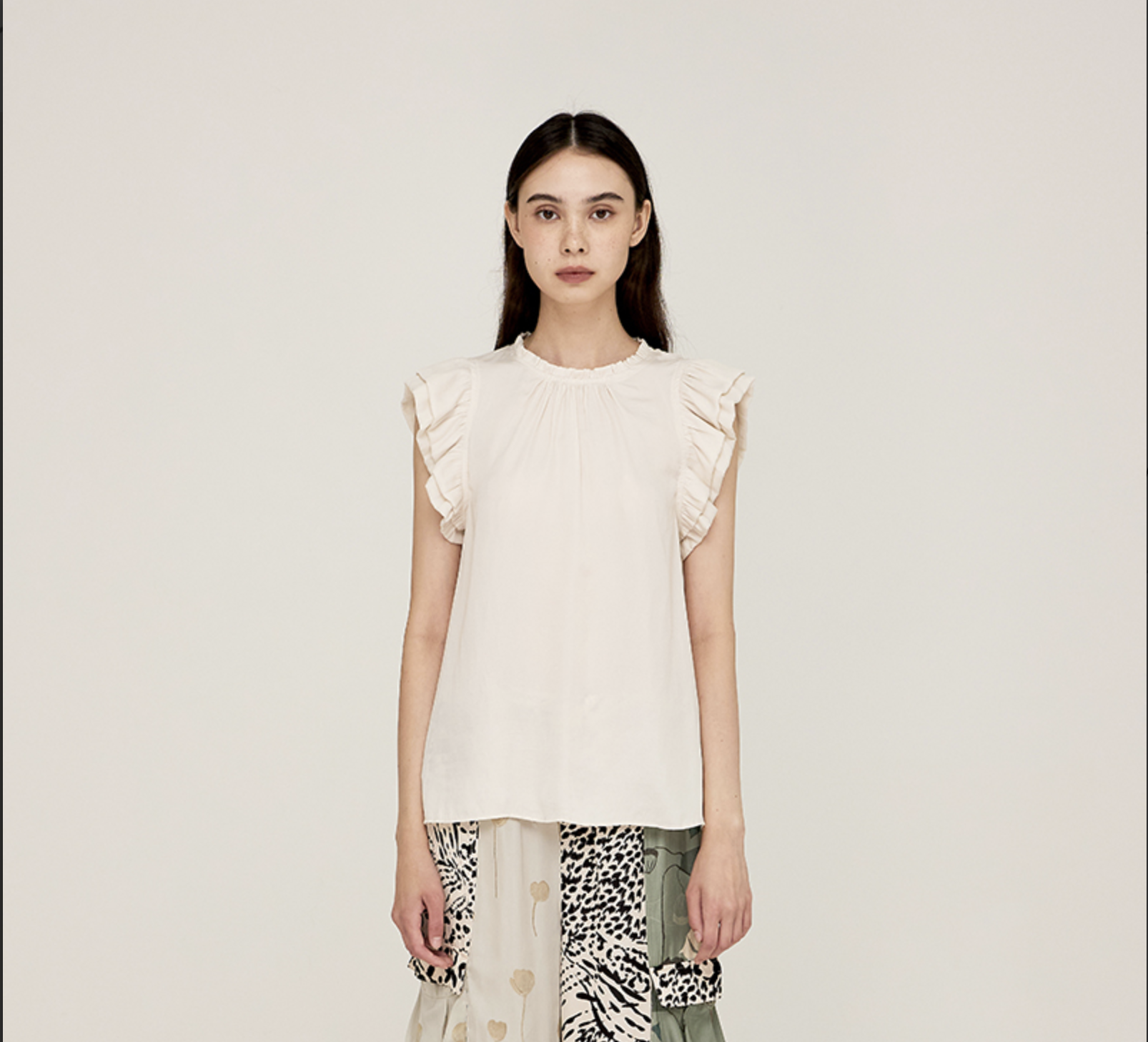 BUBBLE SLEEVE SATIN BLOUSE