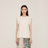 BUBBLE SLEEVE SATIN BLOUSE