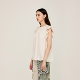 BUBBLE SLEEVE SATIN BLOUSE