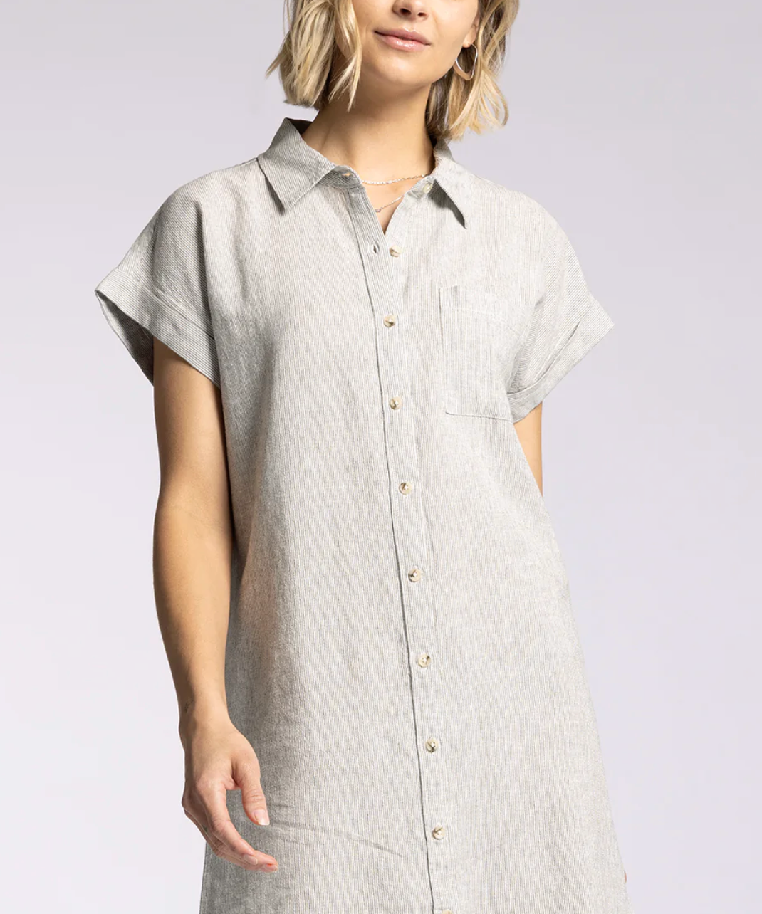 STRIPED SHIRT DRESS