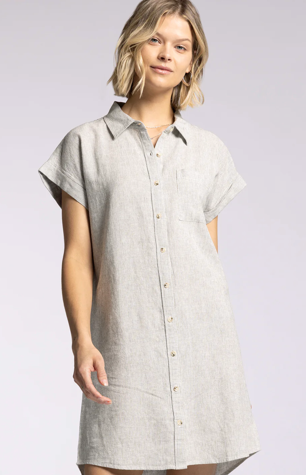 STRIPED SHIRT DRESS