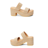 WOVEN DUAL STRAP PLATFORM SANDAL