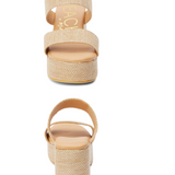 WOVEN DUAL STRAP PLATFORM SANDAL