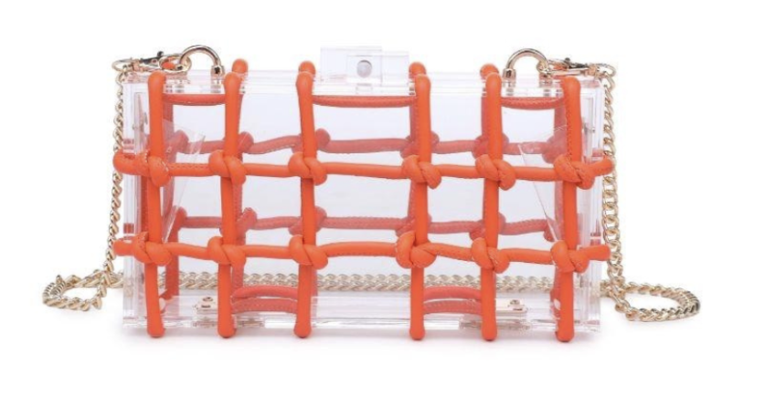 CLEAR LUCITE W/ WOVEN KNOT DETAIL
