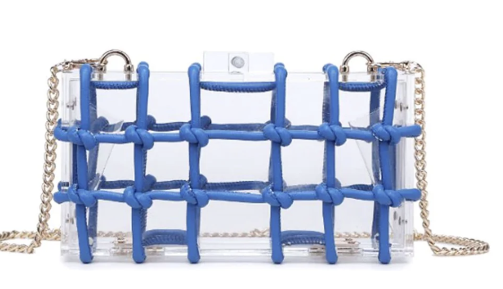 CLEAR LUCITE W/ WOVEN KNOT DETAIL