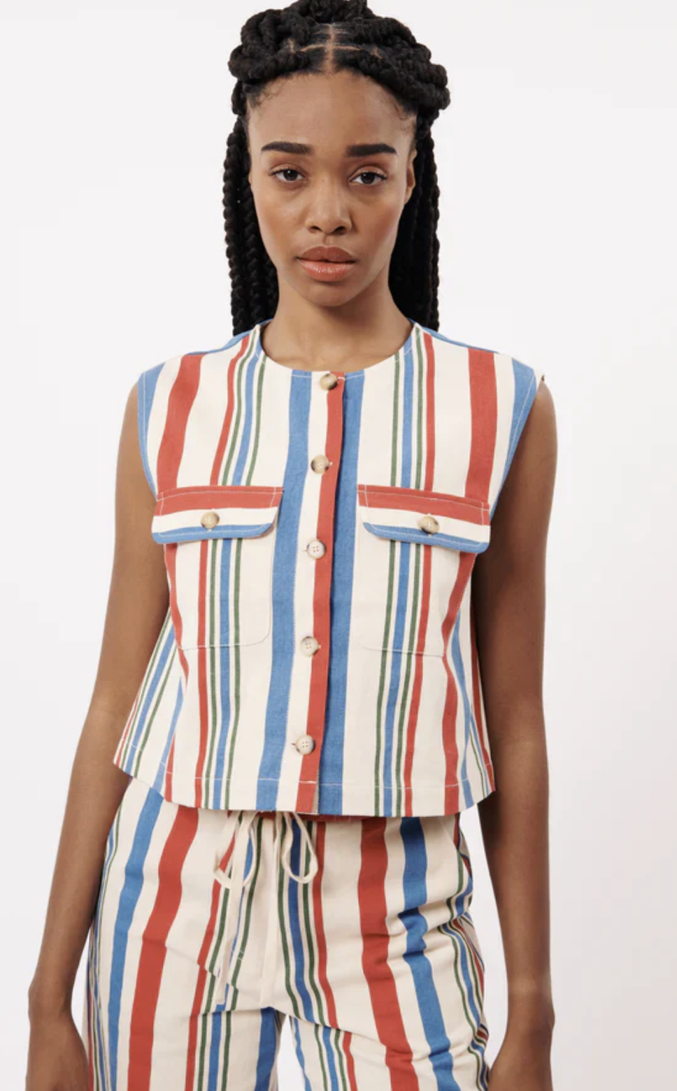STRIPE PANT & VEST SET