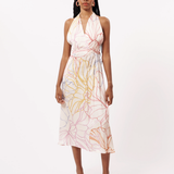 PASTEL SKETCH HALTER DRESS