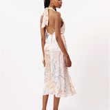 PASTEL SKETCH HALTER DRESS