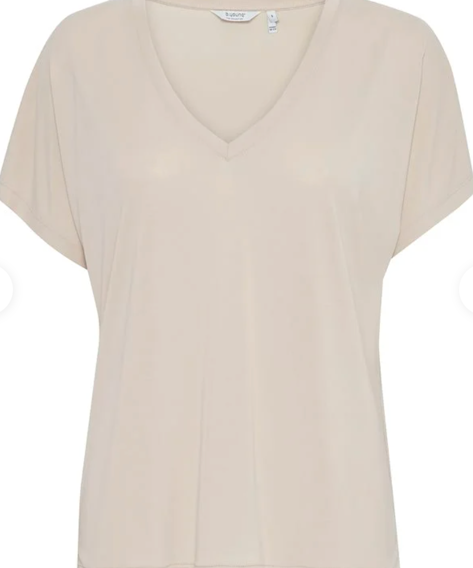 SOLID SSLV JERSEY VNECK TEE