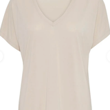 SOLID SSLV JERSEY VNECK TEE