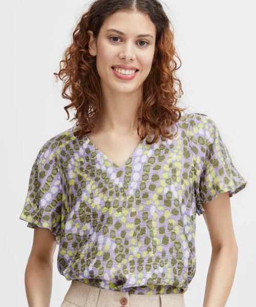VNECK SSLV BLOUSE
