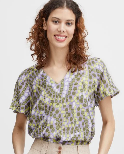 VNECK SSLV BLOUSE