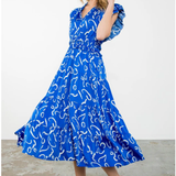 SILKY TIERED FLUTTER MAXI DRESS