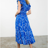 SILKY TIERED FLUTTER MAXI DRESS