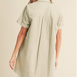 WASHED SHORT SLEEVE SHIRT DRESS
