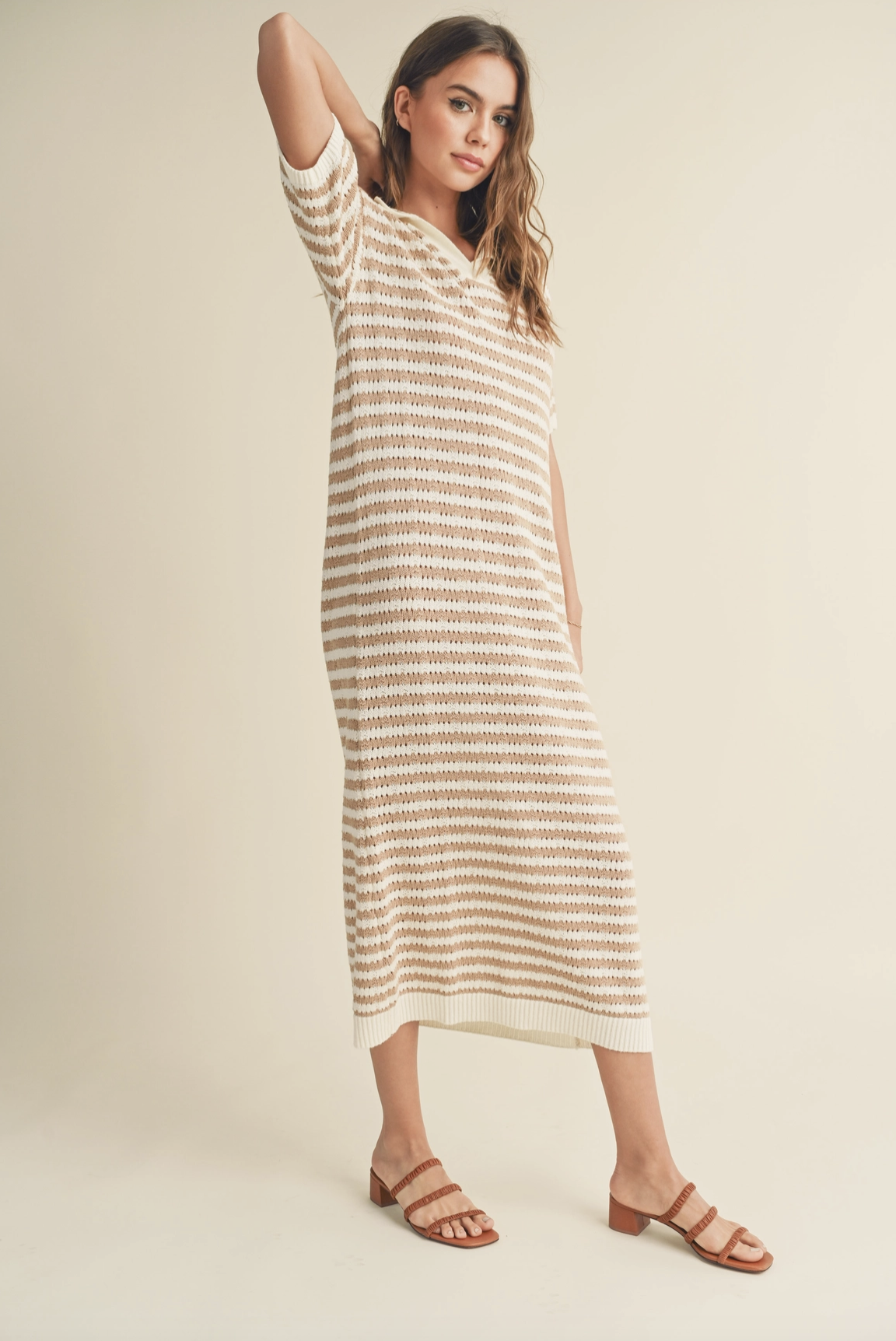 COLOR COMBO CROCHET DRESS