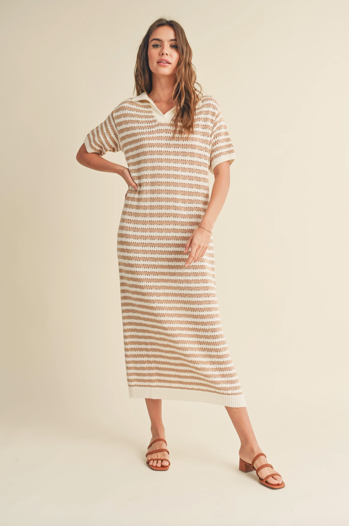 COLOR COMBO CROCHET DRESS
