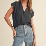 BUTTON DOWN SILKY TOP