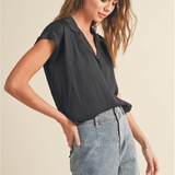 BUTTON DOWN SILKY TOP