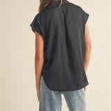 BUTTON DOWN SILKY TOP