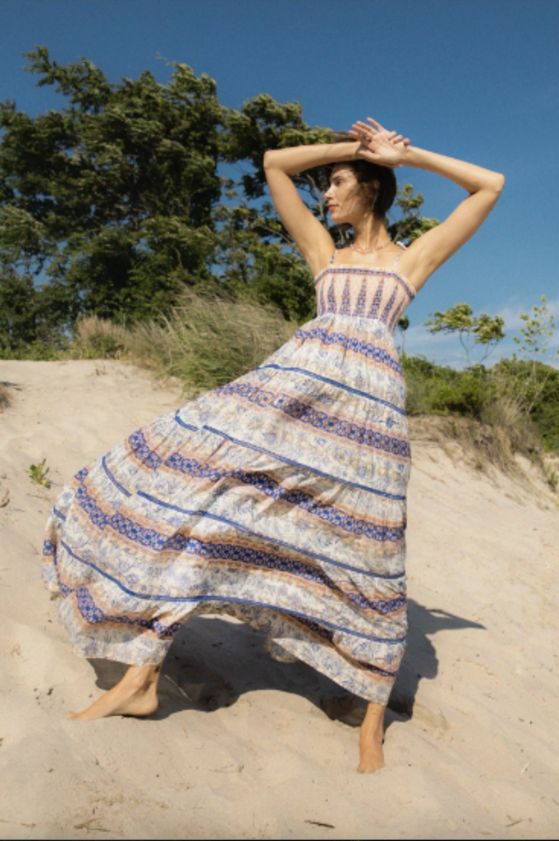 GARDEN STRAP TIE MAXI DRESS