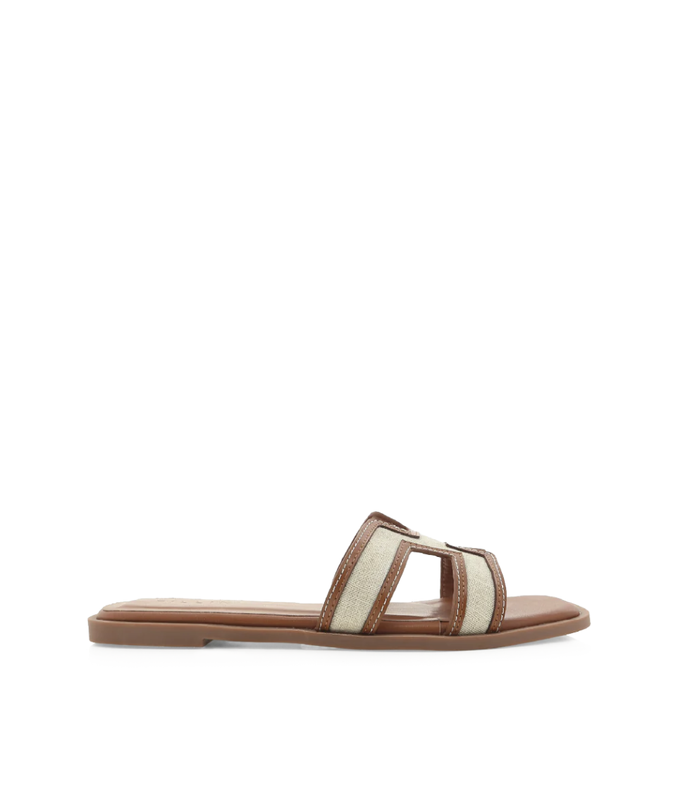 H NATURAL LINEN SANDALS