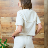 KNIT SHORT W/ BRAIDED PIPING DETAIL