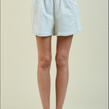 KNIT SHORT W/ BRAIDED PIPING DETAIL