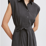 SLVLESS BUTTON DOWN DRESS