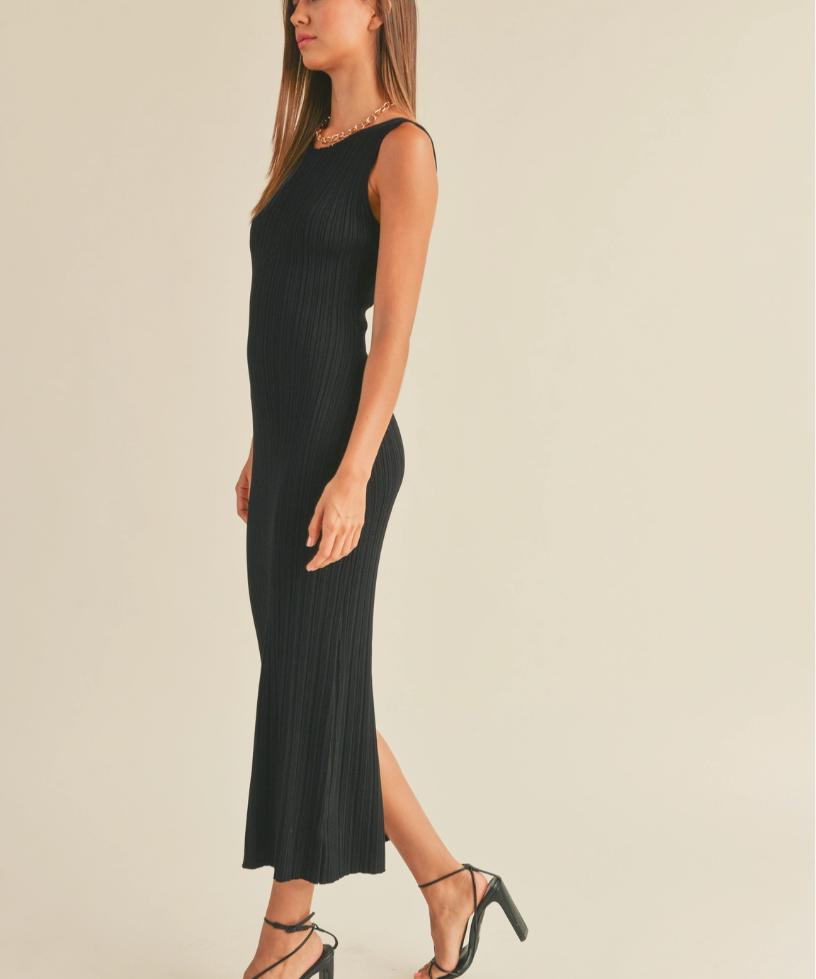 RIBBED  KNITTED TANK DRESS (additional colors)
