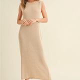 SLEEVELESS CROCHET KNITTED DRESS