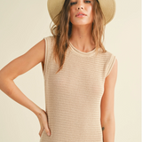 SLEEVELESS CROCHET KNITTED DRESS