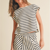 TEXTURED STRIPE KNIT TOP