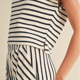 TEXTURED STRIPE KNIT TOP