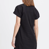 SSLV VNECK LINEN DRESS (additional colors)